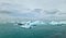 Iceland, Jokulsarlon Lagoon, Turquoise icebergs floating in Glacier Lagoon on Iceland