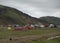 Iceland, Landmannalaugar , July 30, 2019: view on landmannalaugar camp site with cars, tents, tourists and hikers