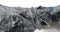 Iceland landscape of glacier Solheimajokull beautiful nature aerial drone video