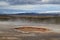 Iceland landscape Hveravellir geothermal area, area of fumaroles, and multicoloured hot pools, Iceland