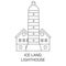 Iceland, Lighthouse travel landmark vector illustration