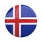 Iceland national flag badge, nationality pin 3d rendering