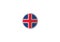 Iceland national flag circle shape