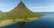 Iceland nature drone video of Kirkjufell mountain landscape in West Iceland