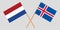 Iceland and Netherlands. The Icelandic and Netherlandish flags. Official colors. Correct proportion. Vector