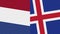 Iceland and Netherlands Two Half Flags Together