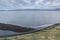 Iceland, Northwest Coast, Huna Fjord, Black Sand Beach View, overcast autumn day