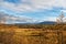 Iceland plain landscape view with field in reykjavik. autumn landscape of plain thingvellir. weather and climate. nature