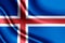 Iceland realistic flag illustration.