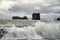 Iceland, Reynisfjara Beach, cliffs and characteristic stretch of sea