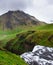 Iceland, Skogafoss waterfall in a rainy summer day