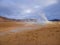 Iceland - Smoking hot pots at the geothermal activie region of Hverir