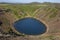 Iceland. South area. Golden Circle. Kerid crater filled with water.