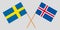 Iceland and Sweden. The Icelandic and Swedish flags. Official colors. Correct proportion. Vector