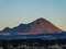 Iceland - Tall mountains catching the first sunbeams of the day