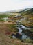 Iceland thermal stream green landscape steam