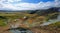 Iceland thermal stream green landscape steam