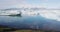 Iceland tourist by Jokulsarlon glacier lagoon