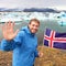 Iceland travel tourist showing Icelandic flag