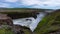 Iceland travel video. Timelapse of Gullfoss waterfall tourist attraction destination. Icelandic waterfalls, famous