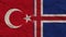 Iceland and Turkey Flags Together, Crumpled Paper Effect 3D Illustration