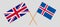 Iceland and UK. The Icelandic and British flags. Official colors. Correct proportion. Vector