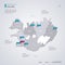 Iceland vector map with infographic elements, pointer marks