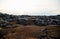 Iceland volcanic landscape. Solidified volcanic lava. Sunset