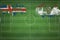 Iceland vs Paraguay Soccer Match, national colors, national flags, soccer field, football game, Copy space