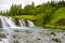 Iceland waterfall fishing
