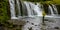 Iceland waterfall fishing