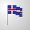 Iceland waving Flag creative background