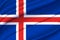 Iceland waving flag illustration.