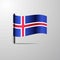 Iceland waving Shiny Flag design vector