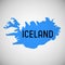 Iceland - white country borders outline