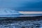 Iceland winter landscape view water harbour twilight sunli