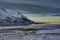 Iceland winter landscape view water and reflection with blue sky