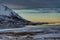 Iceland winter landscape view water and reflection with blue sky