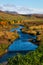 Icelandic blue river in autumn