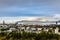 Icelandic capital panorama, streets and resedential buildings wi