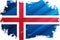 Icelandic Flag brush stroke background. National flag of Iceland.