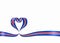 Icelandic flag heart-shaped ribbon. Vector illustration.