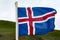 Icelandic flag in Heimaey, Westman Isles, Iceland