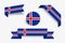 Icelandic flag stickers and labels. Vector illustration.