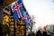 Icelandic Flags in the streets of Reykjavik