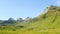 Icelandic green nature around Kirkjufell mountain in the snaefellsnes peninsula