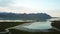 Icelandic green nature with a sea around Bodvegur bridge near Hofn.