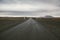 Icelandic lonely road in wild territory with no one in sight