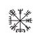 Icelandic magic runic sign, Vegvisir, doodle icon