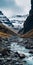 Icelandic Mountain River: Dark White And Amber Cross Processing